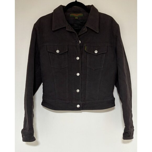 Katherine Hamnett Jackets & Blazers - Katharine Hamnett Denim Brown Women’s Lined Jacket Size Medium Made In Italy
